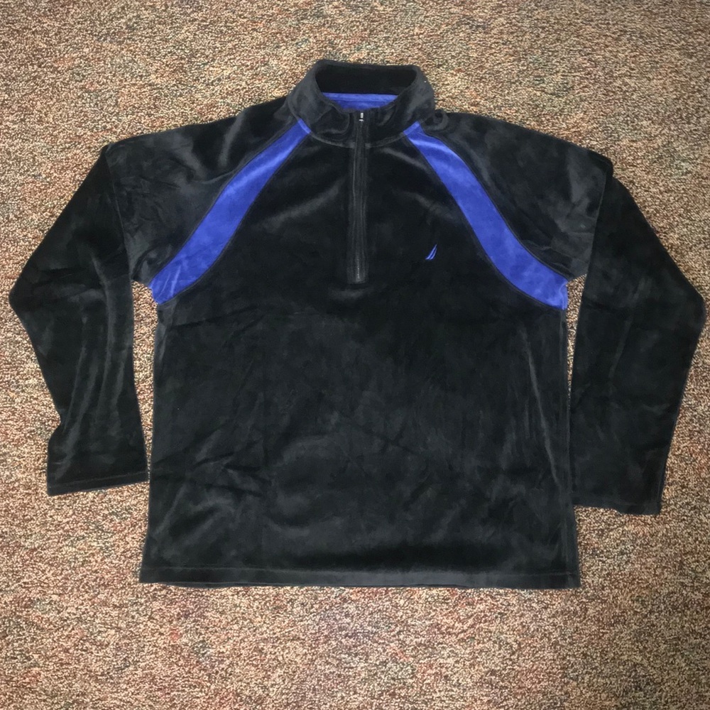 Blue and black suede NAUTICA fleece